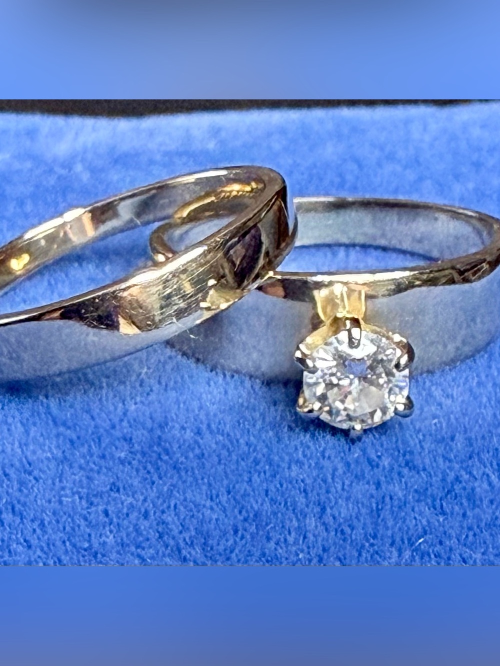 14k Solitaire Diamond Ring Set